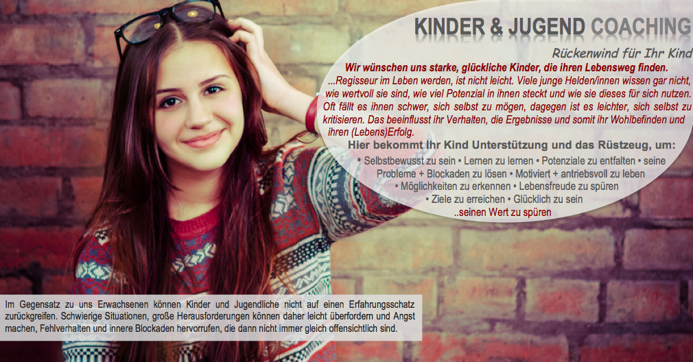 Kinder und Jugend Coaching Potenzialentfaltung bei Kindern und Jugendlichen Heidelberg Neckargemünd Verena Heinzerling Blockaden Ängste lösen Motivation finden Probleme meistern mehr Lebensfreude mehr Erfolg